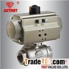 Stainless Steel Thread 3 Way Ball Valve With Pneumatic Actuator(L/T Port)