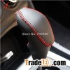 Gear Shift Knob Cover For Citroen C4L 2013 2014 XuJi Car Special Hand-stitched Black Genuine Leather