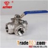 Stainless Steel Thread Ends Floating 1/4~4'' 1000WOG 3 Way Ball Valve