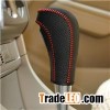 Black Genuine Leather Suede Gear Shift Knob Cover For Ford Fiesta Focus 2 Automatic