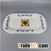 Hand Paint Design Everyday Melamine Rectangular Tray With Hammer Effect