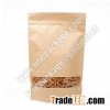 kraft paper stand up pouches, ziplock stand up kraft paper b