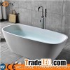 Koris Famous Design Pure White Acrylic Solid Surface Artificial Stone Freestanding Bathtub